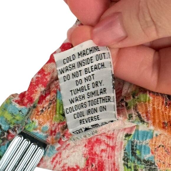 Billabong Bright Floral Elastic Waist Rayon Drawstring Pants Sz Small Comfort - Picture 8 of 9